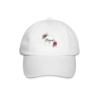 Braut Herz Rosenkranz - Baseballkappe - Weiß/Weiß - Vorne