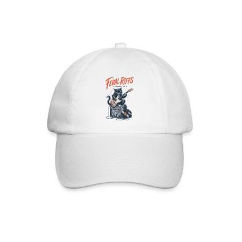 Rock Katze Gitarre Vinyl Garage Musik - Baseballkappe - Weiß/Weiß - Vorne