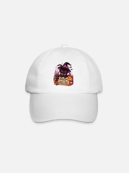 Katzenzauber Halloween Becher - Baseballkappe - Weiß/Weiß