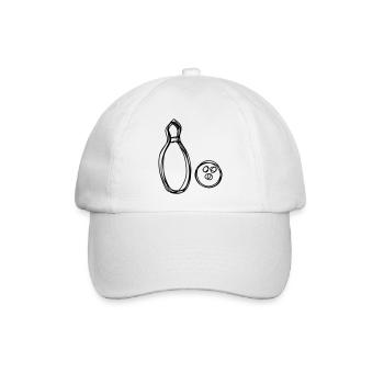 Kegel handgezeichnet - Baseballkappe - Weiß/Weiß - Vorne