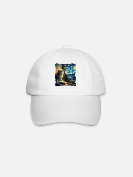 Faltohrkatze Starry Night - Baseballkappe - Weiß/Weiß