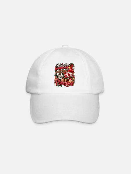 Lustiges Weihnachtsgeschenk Plätzchen Spruch - Baseballkappe - Weiß/Weiß