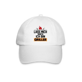 Lass mich durch Ich bin Griller Grillsprüche Chef - Baseballkappe - Weiß/Weiß - Vorne