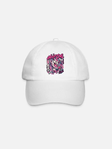 NachtEule Neon Punk Schlaflos - Baseballkappe - Weiß/Weiß