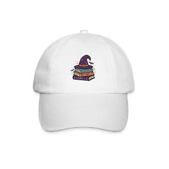 Hexenhut-Bücher Halloween-Schule - Baseballkappe - Weiß/Weiß - Vorne