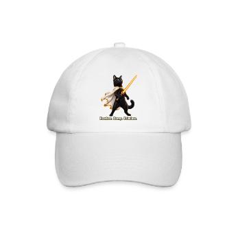 Heldenhafte Katze - Baseballkappe - Weiß/Weiß - Vorne
