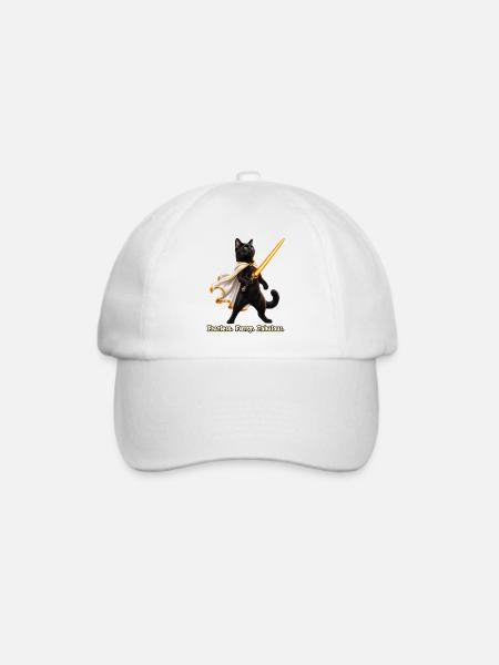 Heldenhafte Katze - Baseballkappe - Weiß/Weiß