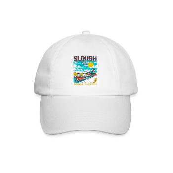Retro Slough England Cityscape Skyline Novelty - Baseballkappe - Weiß/Weiß - Vorne