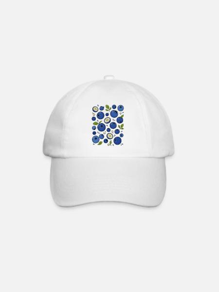 Blaubeeren | Beeren & Botanik - Baseballkappe - Weiß/Weiß