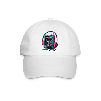 Kassettenrekorder Retro-Musik-Headset der 80er 90er Jahre - Baseballkappe - Weiß/Weiß - Vorne