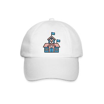 Schulhaus Glocke Icon - Baseballkappe - Weiß/Weiß - Vorne