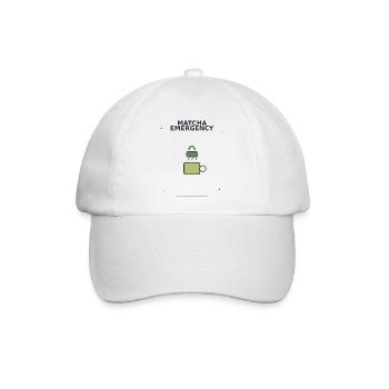 Matcha Notfall Sicherheits-Logo - Baseballkappe - Weiß/Weiß - Vorne
