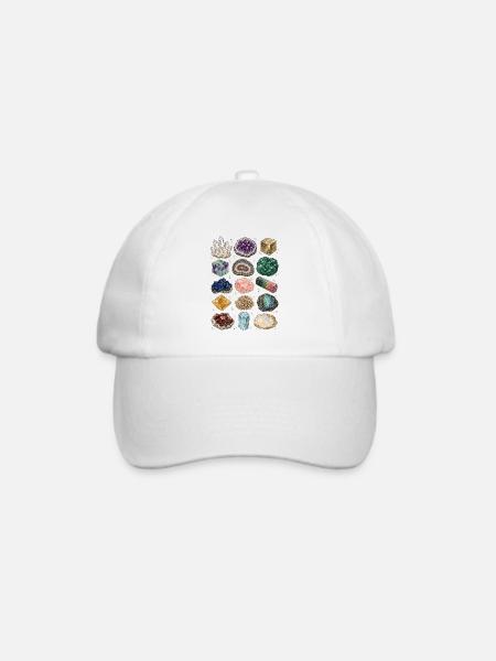 Mineralien | Kristalle & Geologie - Baseballkappe - Weiß/Weiß