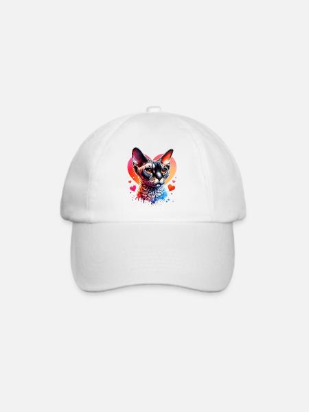 Devon Rex - Baseballkappe - Weiß/Weiß