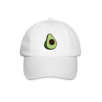 Avocado Half Minimalist Green Slice - Baseballkappe - Weiß/Weiß - Vorne