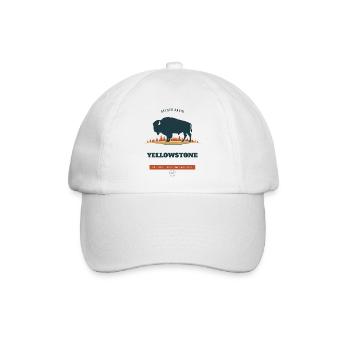 Bisons im Yellowstone-Nationalpark - Baseballkappe - Weiß/Weiß - Vorne