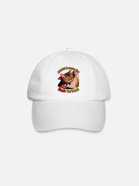 Vampirkatze - Baseballkappe - Weiß/Weiß