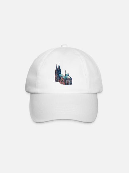 Kölner Dom Risograph - Baseballkappe - Weiß/Weiß