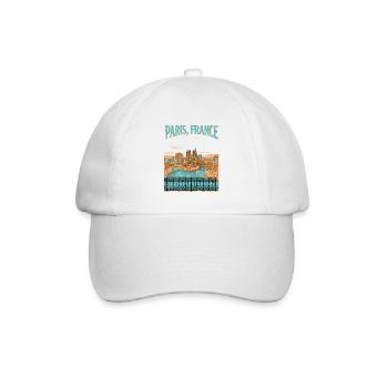 Paris France Notre Dame Retro Vintage - Baseballkappe - Weiß/Weiß - Vorne
