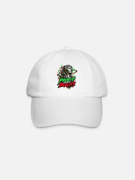 Profit über Realität Neon-Glitch - Baseballkappe - Weiß/Weiß
