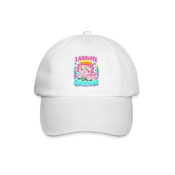 Axolotl am Strand mit Sonnenbrille - Baseballkappe - Weiß/Weiß - Vorne