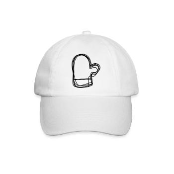 Fäustling handgezeichnet - Baseballkappe - Weiß/Weiß - Vorne