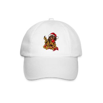 Weihnachten Dackel Hund Geschenkidee - Baseballkappe - Weiß/Weiß - Vorne
