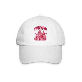Fair Wind Sailing Club – Segler mit Kaffee - Baseballkappe - Weiß/Weiß - Vorne