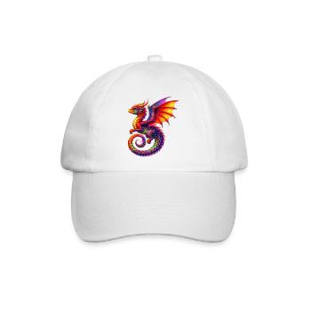 Drache - Baseballkappe - Weiß/Weiß - Vorne