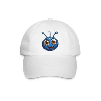 Blauer Schleimheld Cartoon - Baseballkappe - Weiß/Weiß - Vorne