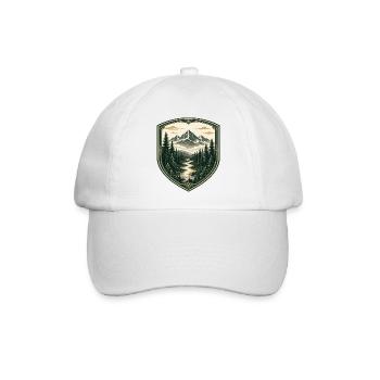 Waldberge Schild-Design - Baseballkappe - Weiß/Weiß - Vorne