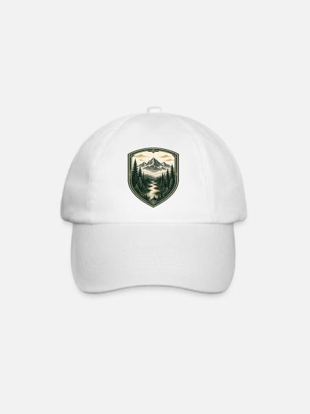 Waldberge Schild-Design - Baseballkappe - Weiß/Weiß