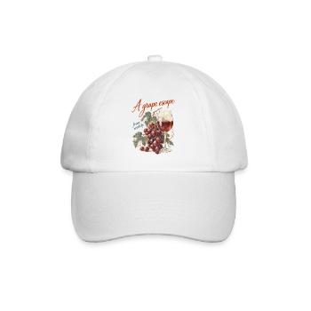 Weinliebhaber: Ein Traubenentkommen Rotwein - Baseballkappe - Weiß/Weiß - Vorne