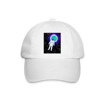 Astronaut im kosmischen Erdglanz - Baseballkappe - Weiß/Weiß - Vorne
