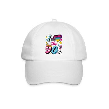 I Love the 90s Retro Nostalgie Party Spruch - Baseballkappe - Weiß/Weiß - Vorne