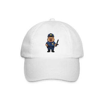 Süßer Capybara-Polizist Ästhetischer Niedlicher Nagetier - Baseballkappe - Weiß/Weiß - Vorne