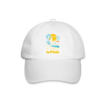 Tropischer Retro-Pool-Print - Baseballkappe - Weiß/Weiß - Vorne