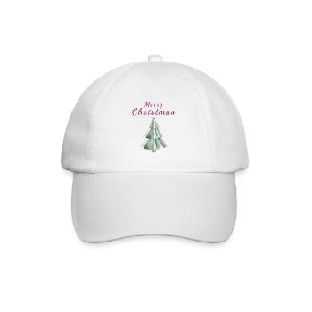 Minimalistischer Weihnachtsbaum Aquarell Tannenbau - Baseballkappe - Weiß/Weiß - Vorne
