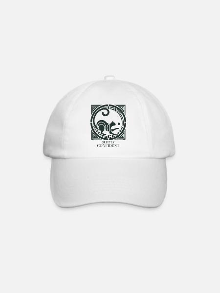 Quietly Confident – Katze Statement - Baseballkappe - Weiß/Weiß