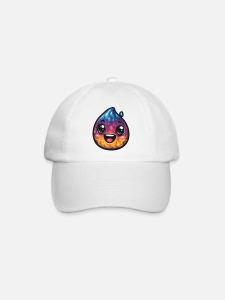 Bunter Wassertropfen - Baseballkappe - Weiß/Weiß