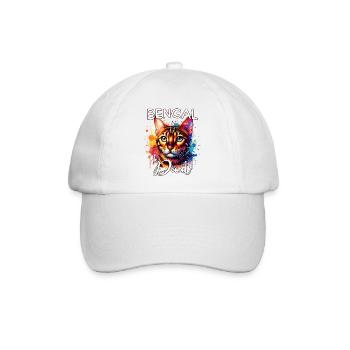 Bengalkatze Papa - Baseballkappe - Weiß/Weiß - Vorne