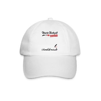 Gästeliste Gästebuch Unsere Hochzeit Married Braut - Baseballkappe - Weiß/Weiß - Vorne