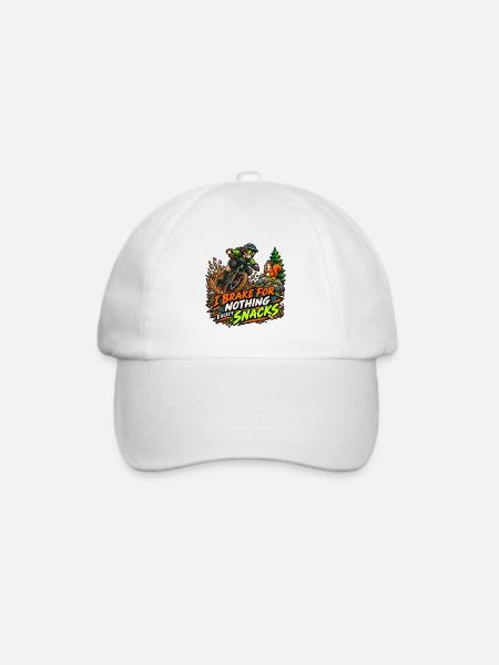 Ich fahre Rad - nur Snacks - Baseballkappe - Weiß/Weiß