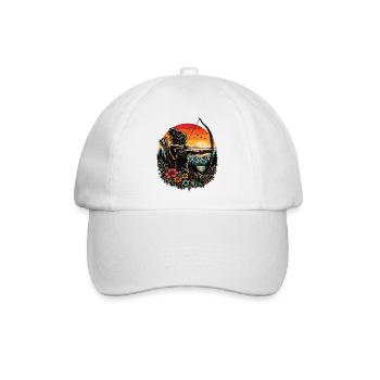 Bogenschießen Frau Retro Natur & Blumen - Baseballkappe - Weiß/Weiß - Vorne