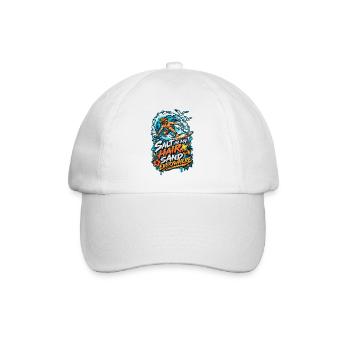 Salz im Haar, Sand überall - Baseballkappe - Weiß/Weiß - Vorne