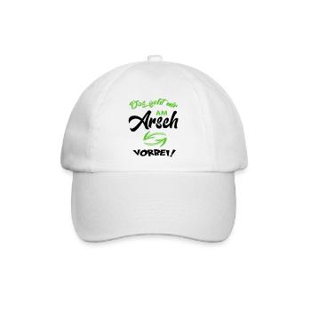 Das geht am Arsch vorbei Sprüche Lustig Floskeln - Baseballkappe - Weiß/Weiß - Vorne