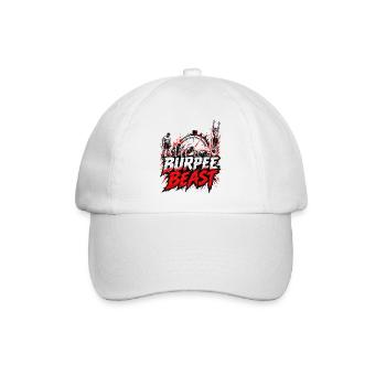 Burpee Beast – Fitness Workout mit Stoppuhr - Baseballkappe - Weiß/Weiß - Vorne