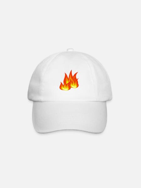 Flammen-Explosion Design - Baseballkappe - Weiß/Weiß
