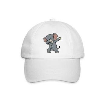 Dab-Elefant Cartoon - Baseballkappe - Weiß/Weiß - Vorne