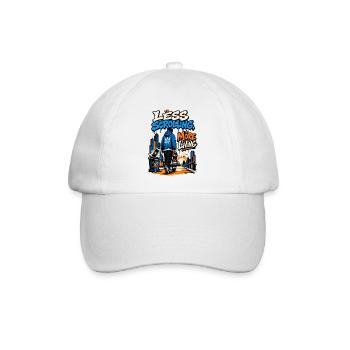 Weniger Reisen, mehr Leben - Baseballkappe - Weiß/Weiß - Vorne